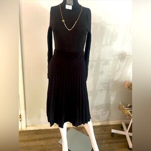 Women's Nine West Pleated Long Sleeve Sweater Dress Size S